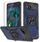Btstring Funda para Google Pixel 6A con Cristal Templado Protector Pantalla, Carcasa Antigolpes con Soporte anular metálico, Case Protectora de Grado Militar, Azul