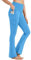 BAYGE Damen Bootcut Yogahose Hohe Taille Wasserdicht Blickdicht Bauchkontrolle Slim Fit Leggings Sporthose Schlaghose Sweathose Fitnesshose mit Taschen, Seablau, L