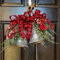 Generisch Weihnachtsglocke 2 Stücke Glocke Weihnachten Dekoration Vintage Glocke Behänge Jingle Bells Deko mit Schleife, Kunstrasen und rote Beeren Ø 10cm
