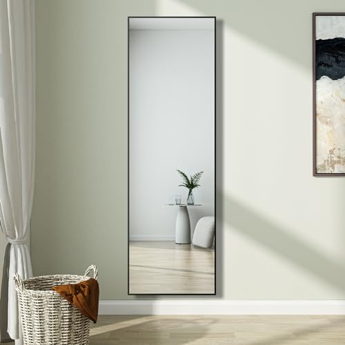 HAPAOSO Miroir Rectangulaire 150x40cm avec Crochet de Suspension de Porte, Suspension Réglable en Hauteur