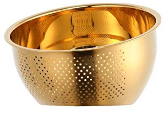 Colador cesta de drenaje colador cesta de arroz filtro de lavado de acero inoxidable colador de oro rosa colador colorido colador colador de utensilios de cocina coladores/colador (color: arco iris