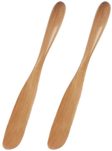 Couteau À Beurre en Bois, Épandeur De Gelée, Épandeur De Fromage, Épandeur De Sandwichs, Épandeur De Condiments, Mini Spatules pour Cuisine, 2 Pièces