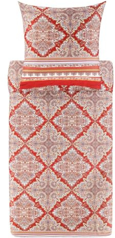 Bassetti MARECHIARO Bettwäsche + 2 Kissenhüllen, aus 100% Baumwollsatin, in der Farbe Rot R1, Maße: 200x200 + 2 K 80x80 cm - 9329943