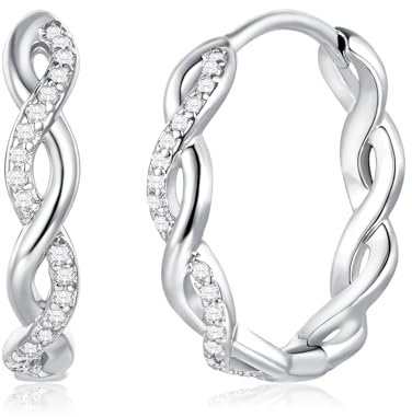 Loutade Creolen Silber Damen Ohrringe, 925 Sterling Silber Ohrringe Creolen, Hypoallergen 20mm Leichte Silber Huggie-Ohrringe, Schlafen Knorpel Ohrringe Silber 925 Creolen Geschenk zum Weihnachten