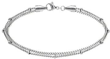 viva-adorno Edelstahl Damen Armband Damenarmband Edelstahlarmband Armkette Armschmuck SB15_D1, silber 18mm
