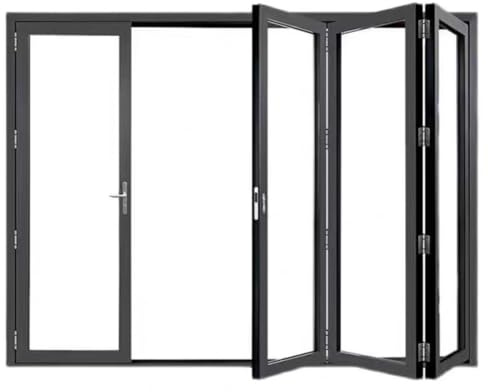 XILYZMO Doblar Ventanas Correderas, Ventana Corrediza Horizontal Aleación Aluminio, Plegable, Móvil, Corrediza, Manija Bloqueo, Ventana Corrediza Vidrio para Concesiones(200x120cm)