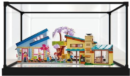 Figures Display Box für LE-GO für 42620 Familienhäuser Acryl staubdicht transparent Custom Vitrine (kein Modell) (Rahmen aus Legierung)