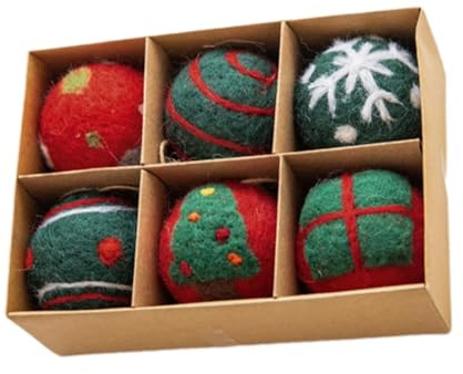 6 Stück Weihnachtskugeln Filz Süße Weihnachtsanhänger Aus Naturfilz Vintage Christbaumkugeln Handgemachte Weihnachtsdeko Bunter Weihnachtsball Weihnachtsbaumschmuck Weihnachtsdekoration