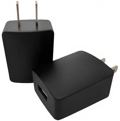 SinitoAula 5V2A Power Adapter Plug for Wall Outlet -UL Certified, Black, 2pcs, 10W USB Charger Block for Cell Phones, Tablets, Earphones, Power Banks, Smart Wearables, Toys and More Electronic Gadgets