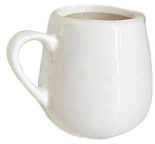 Lijiaxiuyc-101 ceramic creamer jar Ceramic Milk SpoonSauce Boat with Handle Coffee Milk Jug White Ceramic Milk Jugs meat juice sauce boat(50ML)