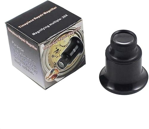 Black 20X Jewelers Eye Loupe Loop Magnifier Magnifying Glass for Watchmakers Repair Eye Loupe Glass Jewelry Tools Jewelry Making Tools and Accessories Repair Tools and Kits