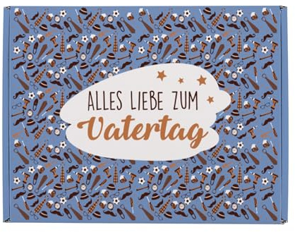 Herz & Heim® Geschenkbox aus stabilem Karton – verschiedene Größen & Motive – Geschenkverpackung für Geburtstag, Muttertag, Vatertag & Dankeschön (Vatertag, C (21,5 × 8,5 × 15,5 cm))