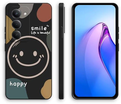 XINYEXIN Hülle für Xiaomi Redmi 15 5G/4G mit Süßem Muster Silikonhülle Dünne Stoßfeste Handyhülle - Smile, Black