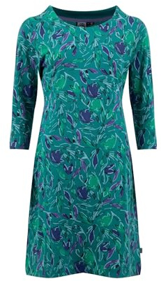 Weird Fish Shafika Organic Cotton Printed Jersey Dress Leaf Green Size 18