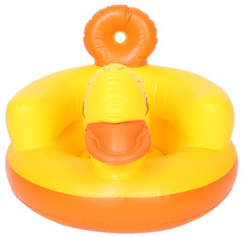 Mikinona Aufblasbarer Babysitz Gelbe Ente Sicherer Bequemer Sitz für Kleinkinder Tragbarer Robuster und Komfortabler für Drinnen und Draußen Pool schwimmhilfe und Spielstuhl