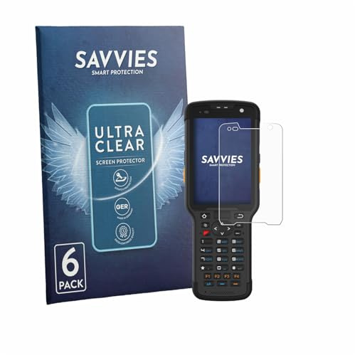 Savvies 6 Stück Schutzfolie für Newland Speedata SD35 Leo Displayschutz-Folie Ultra-Transparent