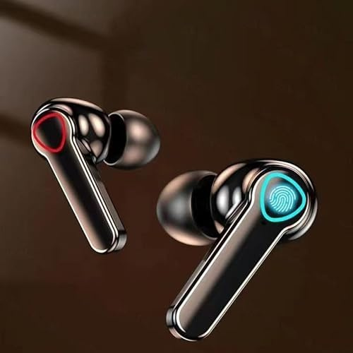 Auriculares inalámbricos TWS M19 con sonido estéreo de alta fidelidad 9D, IPX7 resistente al agua, control táctil e indicador LED, color negro