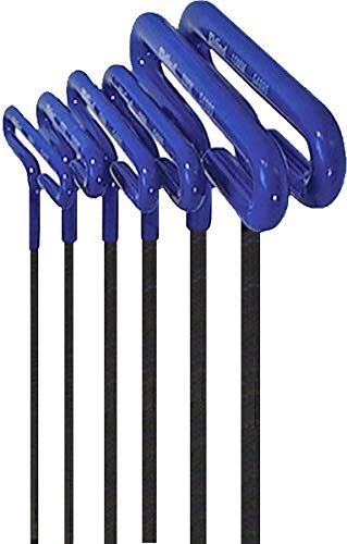 Eklind 55166 Cushion Grip Hex T-Key Allen Wrench - 6pc Set Metric MM Sizes 2-6 (6In Shaft)