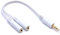 PENCILUPNOSE© 3.5mm HEADPHONE SPLITTER JACK Y MALE to 2 DUAL FEMALE CABLE LEAD AUDIO EXTENSION for IPHONE 5 6 PLUS SAMSUNG GALAXY HTC LG HUAWEI SONY GOOGLE HONOR ALCATEL MOTOROLA (WHITE)