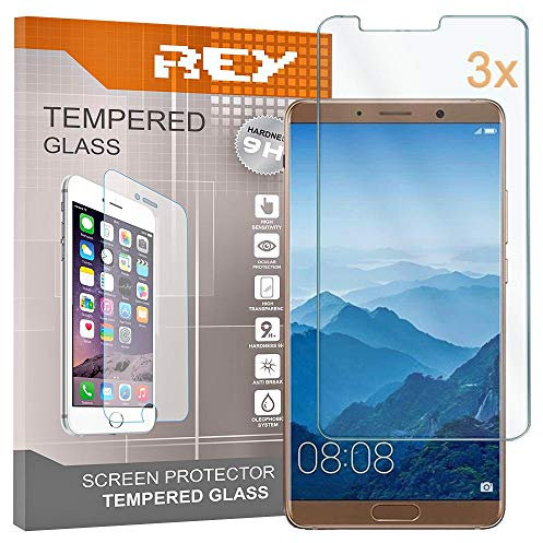 REY 3X Protector de Pantalla para Huawei Mate 10 Pro/Huawei Nova 2i, Cristal Vidrio Templado Premium