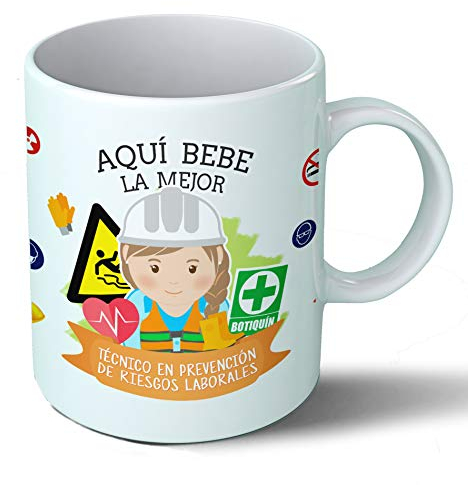 Planetacase - Taza Tecnica de prevencion de riesgos laborales - Regalo Original - Cerámica 330 mL - Taza Desayuno Apta para Microondas y Lavavajillas - Resistente a Lavados