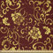 ABAKUHAUS Rebe Microfaser Stoff als Meterware, Antique Oriental Pattern, Deko Basteln Polsterstoff Textilien, 2M (230x200cm), Bordeauxrot und Senf