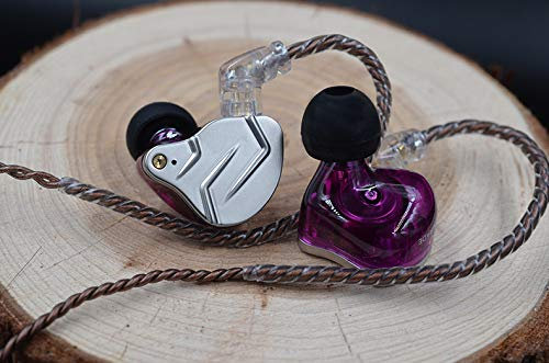 J&R KZ ZSN Pro Metal Auricolari 1BA+1DD Tecnologia ibrida HIFI Bass Earbuds In-Ear Monitor Cuffie Sport Noise Cancelling Headset (con microfono, Viola)
