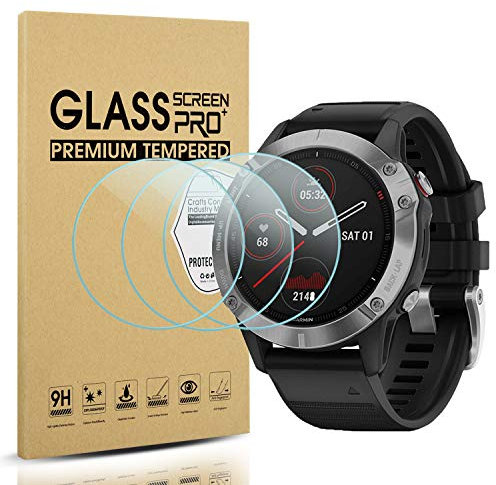 Diruite 4-Stück Displayschutzfolie für Garmin Fenix 6 Schutzfolie,HD Glas Displayschutz für Garmin Fenix 6/6 Pro / 6 Sapphire / 6 Pro Solar Intelligente Uhr[Anti-Kratzen][Anti-Öl]