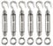 AKORD 6 Pieces Turnbuckle Wire Tensioner M4 Stainless Steel Turnbuckle Tensioner Adjustable Turnbuckle Hook and Eye Set Heavy Duty