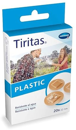 Tiritas Plastic Redondas: Apósitos hipoalergénicos, transpirables e impermeables. Perfectas para proteger pequeñas heridas en el cuello y la cara; 22mm; 20 unidades