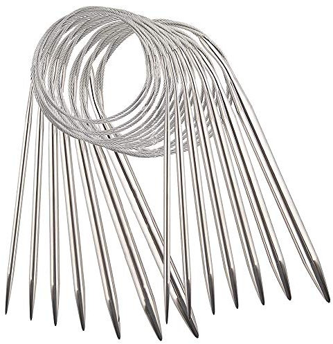 Stricknadeln Edelstahl Rundstricknadel 7Pcs Rundstricknadeln Rundstricknadel Stricknadeln 40cm Set Rundstricknadeln 40cm Rundstricknadel Set 40cm Rundstricknadel Set 2mm(2mm-3mm-4mm-5mm-6mm-8mm-10mm)