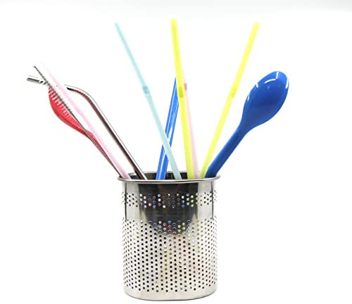 ZEESOON Chopsticks Cutlery and Utensil Holder Drying Rack with Hook (Oval Shape) - Stainless Steel Silverware, Cutlery, Compact Size, Dish Drainer Basket for Dishwasher