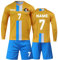 Benutzerdefiniert Fussball Trikot Kinder Set und Erwachsene Set Personifizieren Name Nummer Mannschaft Fussball Trikots Herren und Frauen (Langes Gelb)