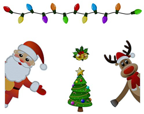 PACKOVE Weihnachten Auto Kühlschrank Dekorationen Glühbirne geformt Magnete Reflektierende Weihnachten Auto Magnete Nikolaus Rentier Lichtketten Form für Weihnachten Auto LKW Kühlschrank