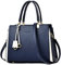 NICOLE & DORIS Damen Handtasche Elegant Henkeltasche Leder Schultertasche Frauen Umhängetasche Multifunktion Shopper Tote Tasche Mittelgroß mit Anhänger Dunkelblau