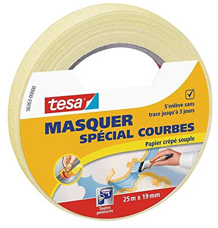 Tesa - Adhésif de masquage spécial courbes 25m x 19mm