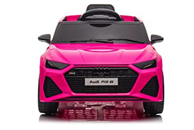 Macchina Elettrica Per Bambini Audi RS 6 Full Optional Auto Elettrica Per Bambini Telecomandata Sedile In Pelle Porte Apribili Doppio Motore Elettrico 12V Carico 25 Kg TOYSCAR Fucsia