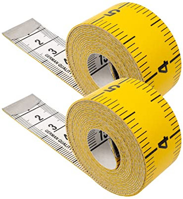 Schneidermaßband, 2 Stück, universal Massband mit 150 cm Gesamtlänge, 2in1 Maßband mit CM und Zoll Skalierung, Ausmessung von Kleidung, Körper-Fett, Rollmaßband, Rolle Messband mit Aufbewahrungsknopf