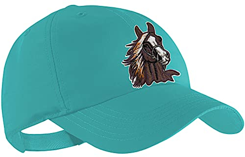 Blackshirt Company Pferde Kinder Schildmütze Base Cap Pferd Brauner Farbe Türkis