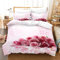 CIUNVXD 3 Teilig Rose Muster Bettbezug Set,3D Rote Rosa Rose Blumen Bettwäsche,Herz Rose Bettwäsche,Ehepaar Rose Bettbezug,Romantisches Bettwäsche für Erwachsene,Teenager (A, 200 x 200 cm)