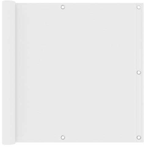 KTHLBRH Brise-vue pour balcon, blanc, 90 x 400 cm, tissu Oxford, brise-vue pour balcon, intimité et décoration élégante pour votre balcon