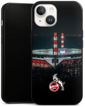 Slim Case extra dünn kompatibel mit Apple iPhone 14 Silikon Handyhülle schwarz Hülle 1. FC Köln Stadion Offizielles Lizenzprodukt