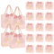 30PZ Piccoli Sacchetti Regalo di Ringraziamento con Manici-14x6x12cm, SHAIDOJIO Rosa Scatoline Portaconfetti, Sacchetto Regalo Con Fiocco Rosa per Matrimonio Compleanno Doccia Nuziale ﻿