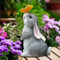 DKIIL NOIYB Oster Hase Solar Lampen, Kaninchen Deko Gartenfigur Skulptur, Wasserfeste Solar Gartenleuchte, Schmetterlinge Gartendeko für Draußen Rasen Terrassen (A2-Solar, grau)