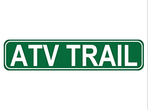 ATV Trail Straßenschild, hochwertiges Metallschild, ATV-Trail-Schild für Bauernhaus, Garage, Wanddekoration, Blechschild, 40,6 x 10,2 cm