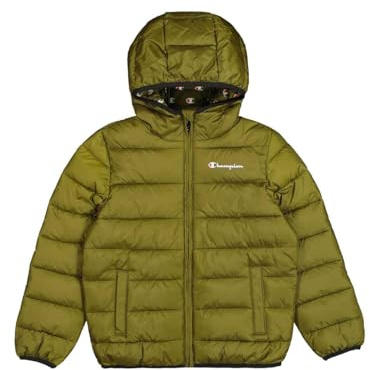 Champion Unisex Kinder Legacy Outdoor B (306868) -Wr Light Cirè 40gr Small Script Logo Hooded Jacke, Grün (GS573), 15-16 Jahre