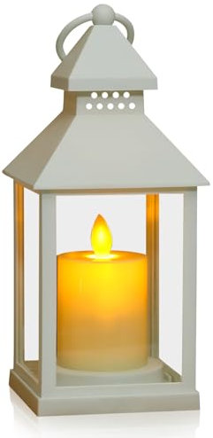 Farol negro para velas, farolillos grandes para exteriores, farolillos de jardín para velas, 22 cm, soporte para velas de columna, vintage, Halloween, Navidad, cementerio, resistente a la intemperie