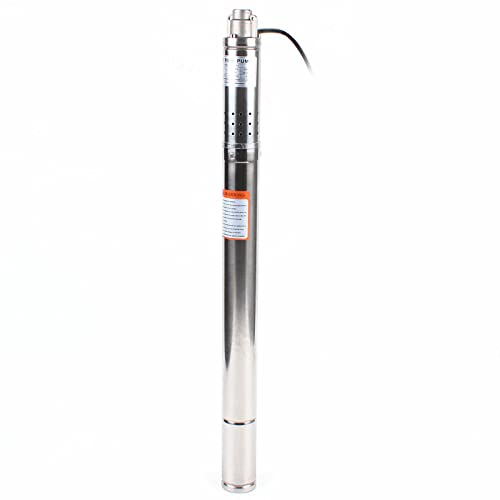 Loobiiny Pompa sommersa per fontane profonde, 2 pollici, compatibile con la sabbia, per fontane, pozzi, cisterne, portata massima 1000 l/h 220 V 0,35 KW
