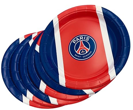 PSG 6 x Assiette jetable Collection officielle PARIS SAINT GERMAIN - 23 cm