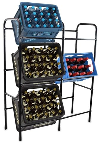 BITUXX 6er Getränkekistenregal Kistenregal Kistenständer Getränkekistenhalter Flaschenkistenregal Getränkekistenständer Kistenlager Kistenablage bis 100Kg